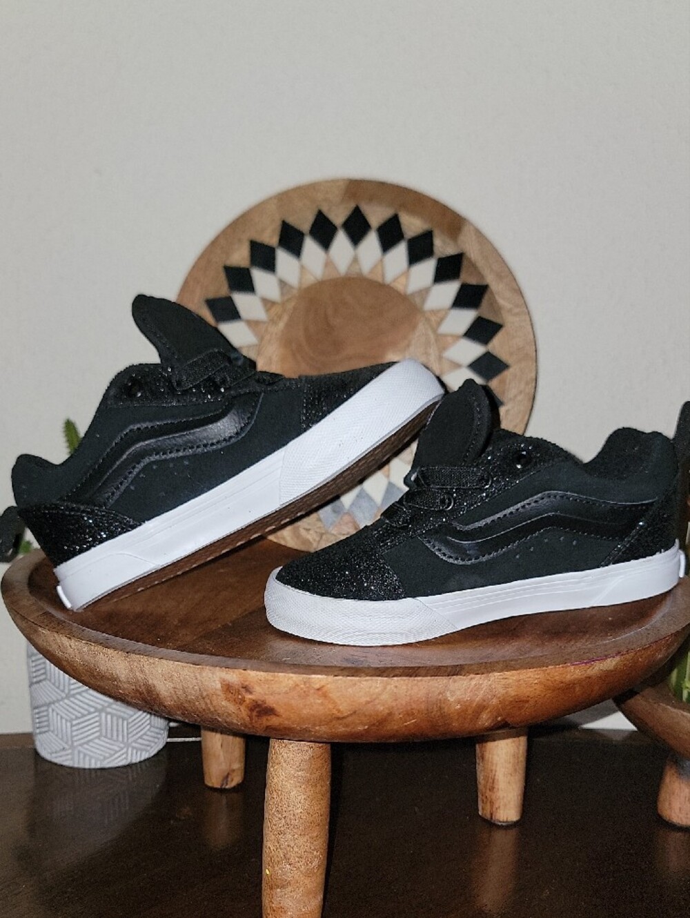 Vans Toddler Sz 9 Black Glitter Old Skool Sneakers Nwt - Picture 5 of 6